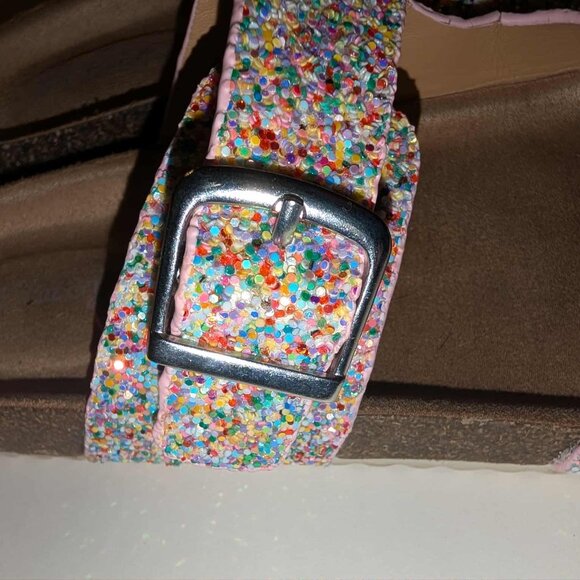 Cat & Jack Girls Glitter Buckle Sandals – Size 4 - Picture 7 of 8